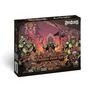 Vallejo Fantasy Paint Set by Squidmar Miniatures - 12 Acrylic Paints + Exclusive Miniature